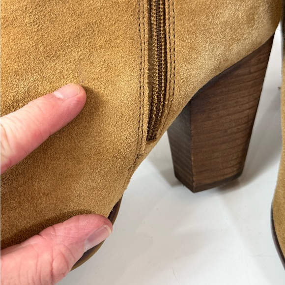 Gianni Bini Suede Leather Camel Nubuck Ankle Boots W/ Straps Boho Boots Size 8 - Picture 4 of 12